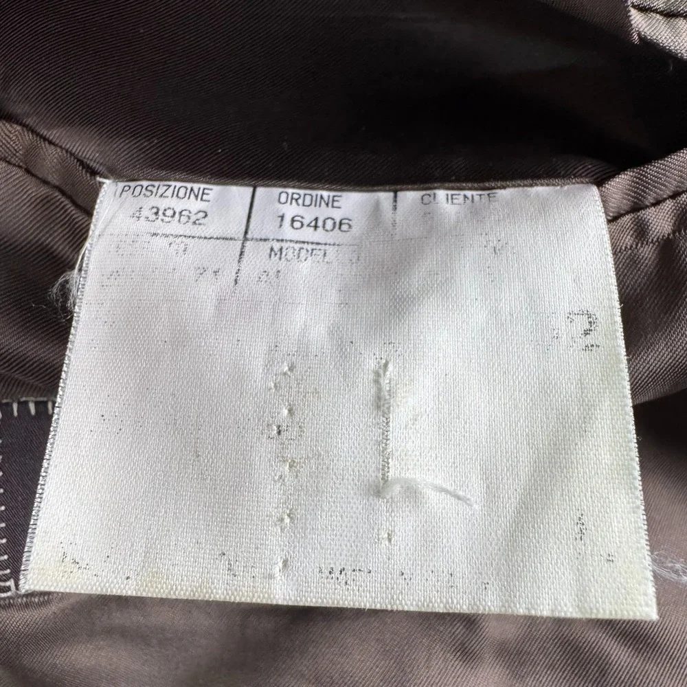 Canali Sport Coat 42L Taupe Wool Nailhead Blazer Italy Tiny Sleeve Hole